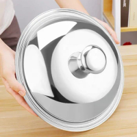 30/32/34/36cm Pan Lids Stainless Steel Cookware Pot Pan Cover Thicken Visible Wok Lid Household Frying Pan Lid Cookware Parts