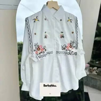 [PROMO PRODUK] Kemeja bordir / kemeja bordir wanita / Kemeja oversize / atasan Nakeya oversize /keme