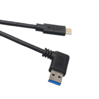 1M USB 3.1 Type-C Male To 90 Degree Right Angled USB 3.0 Type-A Male USB Data Sync Charging Cable for Xiaomi 4C/5 Huawei
