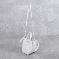 BALENCIAGA Tas BALENCIAGA ALL WHITE LEATHER BUCKET BAG WITH LS 100% ORIGINAL