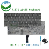 A1370 US UK Replacement Keyboard Spain French German Russian Korean Layout for MacBook Air 11 " A1465 Keyboard 2011-2015 Year