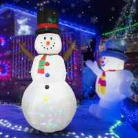 聖誕節裝飾 跨境8尺圣誕充氣雪人燈庭院派對戶外草坪帶旋轉彩燈充氣裝飾品 夏洛特居家名品
