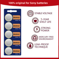 Original For Sony 2-50PCS CR2032 Lithium Coin Battery 220mAh Ultra High Capacity with Powerful 3V Output for tv remote car fob