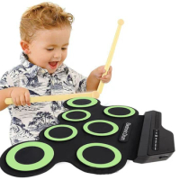 Hand Roll Electronic Drums Percussion Instruments Portable Silicone Hand Roll Frame Drums Jazz Drums USB Electronic Drums