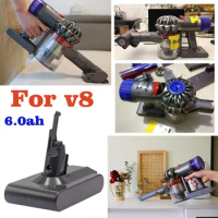 For Dyson V8 Battery 21.6V 6.0ah Absolute Fluffy Animal Exclusive SV10 Handheld Vacuum Cleaner Battery To Filter Element