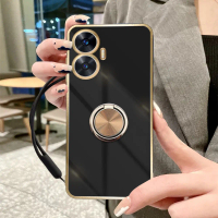 เคสโทรศัพท์, เคสสำหรับ Realme C55 RMX3710, พร้อมที่ใส่แหวนโลหะแบบปรับได้และสายคล้องโทรศัพท์