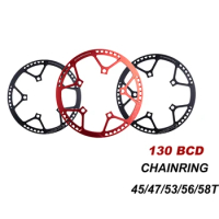 Folding Bicycle Chainwheel Single Speed Chainring 130BCD 45T 47T 53T 56T 58T Ultralight Bike Crankset Tooth Round Chain Ring