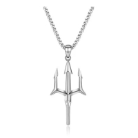 European and American Necklace Female Fashion Niche Trident-shaped Pendant Sweater Chain Ins Valentine's Day Gift Drop Shipping