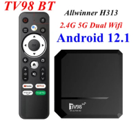 TV98 BT TV Box Android 12.1 Allwinner H313 Quad Core 2GB 16GB 2.4G 5G Dual WIFI H.265 4K UHD Youtube Smart Media Player