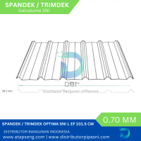 Spandek Trimdek Optima Lysaght Bluescope SNI 0.70 mm (ef 101.5 cm) (free ongkir)