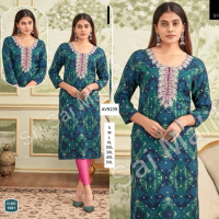 HSS GAURITRA RAYON KURTIS, พร้อมงานปักคอตัวเลข, เดรส Baju, ขายเฉพาะท็อปส์ซูเท่านั้น