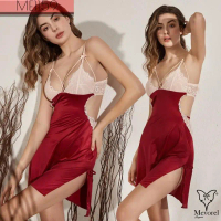 Dijual_Baju Tidur Wanita Seksi Lingerie Lingeries Linjeri Satin Sexy - Merah
