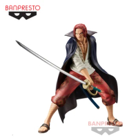 BANDAI Original Banpresto One Piece Shanks DXF Theatrical Edition Red Anime Model ornament Collection Figure Toy Christmas gift