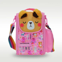 Australia Smiggle Original Children's Lunch Bag Girl Shoulder Bags Messenger Bag Pink Bear Lunch Box Fruit Lunch Box 9 Inches