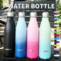 500ML Stainless Steel Insulated Water Bottle Portable Vacuum Flask Kettle Keep Hot and Cold Outdoor Sports Insulated Cup