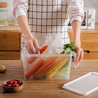 Kitchen Transparent Storage Box Plastic Sealed Refrigerator Storage Boxes Home Food Crisper Container Fruit And Vegetable Drawer