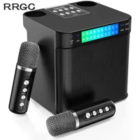 Karaoke Machine for Kids/Adults Portable PA Speaker System 2 Wireless Microphones Colorful LED Light Sing Karaoke Set for Home