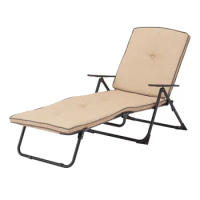 Outdoor Lounge,lounge Chair ,Sand Dune Foldable Steel Outdoor Chaise Lounge, Beige/Black
