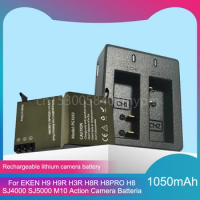 1050mAH PG1050 Battery + Dual Charger For EKEN H9 H9R H3R H8R H8PRO H8 For SJCAM SJ4000 SJ 4000 SJ5000 M10 6000 Camera Batteria