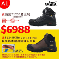 IRONSTEEL 最終優惠 買熱銷安全鞋T1231送輕量安全鞋T124II