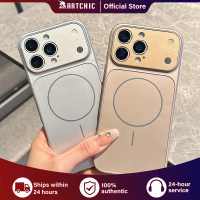 Luxury Titanium Ultra-thin Frosted Glass Magnetic Case for iPhone17 13 14 15 16ProMax Casing Shockpr