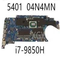 Original for DELL Latitude 5401 Notebook Motherboard i7-9850H 2.6GHz CPU 04N4MN 4N4MN LA-H171P 100% Fully Test