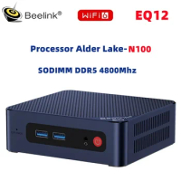 Beelink EQ12 ® Processor Alder Lake-N100 Mini PC Dual 2.5G LAN Windows 11 DDR5 NVME SSD WiFi 6 BT5.2 Desktop Computer
