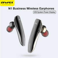 Awei N1 Business Earphone Wireless Bluetooth Earbuds Hi-Fi Stereo Headset With Mic Hand Free Earphones Ear Hook Free Shipping