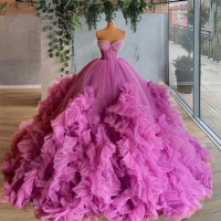 Amazing Puffy Tulle Women Prom Dress 2023 Long Ball Gown Extra Fluffy Formal Party Dresses for Photo Shoot Event Gala Gowns