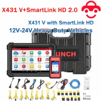Original LAUNCH X431 V+ SmartLink HD 24V Truck Full System Diagnostic Tool OBD2 Scanner Support CANFD Ecu Coding 2 Year PKPRO3S+