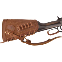 New Style Full Leather Rifle Buttstock Gun Cartridges Shell Holder Cover For .357 .30-30 .308 .22lr .30-30 .44 .17hmr Right Hand