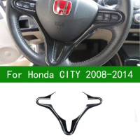 Suitable for Honda City 2008-2014 carbon fiber pattern steering wheel cover trim, CITY red interior 2009 2010 2011 2012 2013