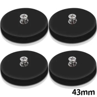 1-4pcs Magnet Base 43 Round Mounting Magnet Rubber Coated Neodymium Magnets M4 Thread Anti-Scratch Strong Magnet Lighting Camera
