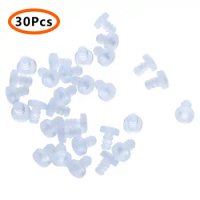 30 Pcs Clear Rubber Glass Table Top Spacers Anti Collision Embedded Soft Stem Bumpers for Table Furniture Cabinet Door