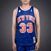BAPE X MITCHELL NESS NEW YORK KNICKS EWING BLUE (100% AUTHENTIC) S