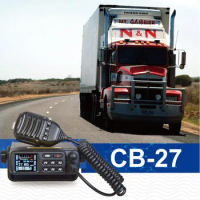 27Mhz CB Radio 26.965-27.405Mhz 8 Channels LCD Display CB-27 Car Truck Walkie Talkie 12V/24V Output Power 4Watt FM/AM Dual Watch