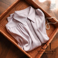 Silk, mulberry Spring Autumn Lady Clothes Fashion mulberry, silk shirt ~Silk shirt, women's long sleeved
