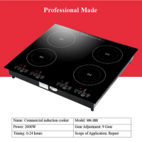 Commercial Electric Hob Induction Cooker Ceramic Stove Long Four-head Multi-eye Induction Cooker Stone Pot Tin Foil Cooking Unit