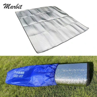 Waterproof Camping Sleeping Mat Aluminum Foil Outdoor Foldable Picnic Beach Moisture-proof Mattress Camping Mat Pad Silver
