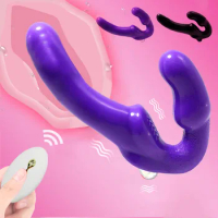 Strapless Strap-on Dildo Vibrator For Couples Strapon For Lesiban Double Penetration Wireless Vibrator Butt Plug Anal Vibrator