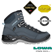 德國LOWA 女 歐洲製造 RENEGADE GTX 中筒防水透氣多功能健行鞋.登山鞋_煙藍