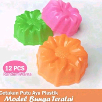 Cetakan Kue Bolu Putu Ayu Motif Bunga Teratai Bahan Plastik Isi 12 Pcs Kitchenware Apem