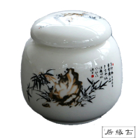 【古緣居】陶瓷密封一兩小茶罐(墨竹清風)