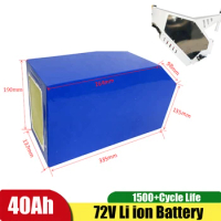 Irregular 72v 40Ah Lithium Battery Pack Li ion for Electric Bike 3000W 5000W Scooter Kit Golf Cart with 72v Bms + 5A Charger