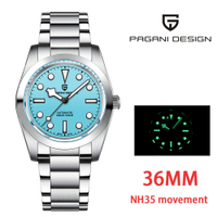 New PAGANI DESIGN 36MM Snowflake Pointer Mechanical Men Wristwatches Luxury Sapphire Glass NH35 Move Automatic Watch for Menu