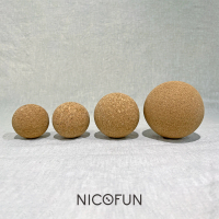 NicoFun 愛定做 瑜珈球 天然軟木 按摩球 筋膜球 口袋筋膜球 軟球 遊戲球 握力球(直徑3cm-軟木實木款)