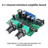 2.1 Channel Class D HiFi Power Amplifier Board 25W+6W+6W DC 6.5-15V Sound Amp Volume Control for Speaker Subwoofer Home Theater
