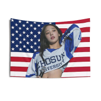 NewJeans Members American Flag Kpop Tapestry, NewJeans Merch, Gift Ideas for Fangirls Fanboys, Birth