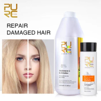 PURC Brazilian Keratin Hair Treatment Straightening Smoothing Purifying Shampoo Hair Care Set for Women