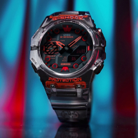 CASIO 卡西歐 G-SHOCK 藍牙連線 時尚錶圈雙顯腕錶 母親節 禮物 46mm / GA-B001G-1A